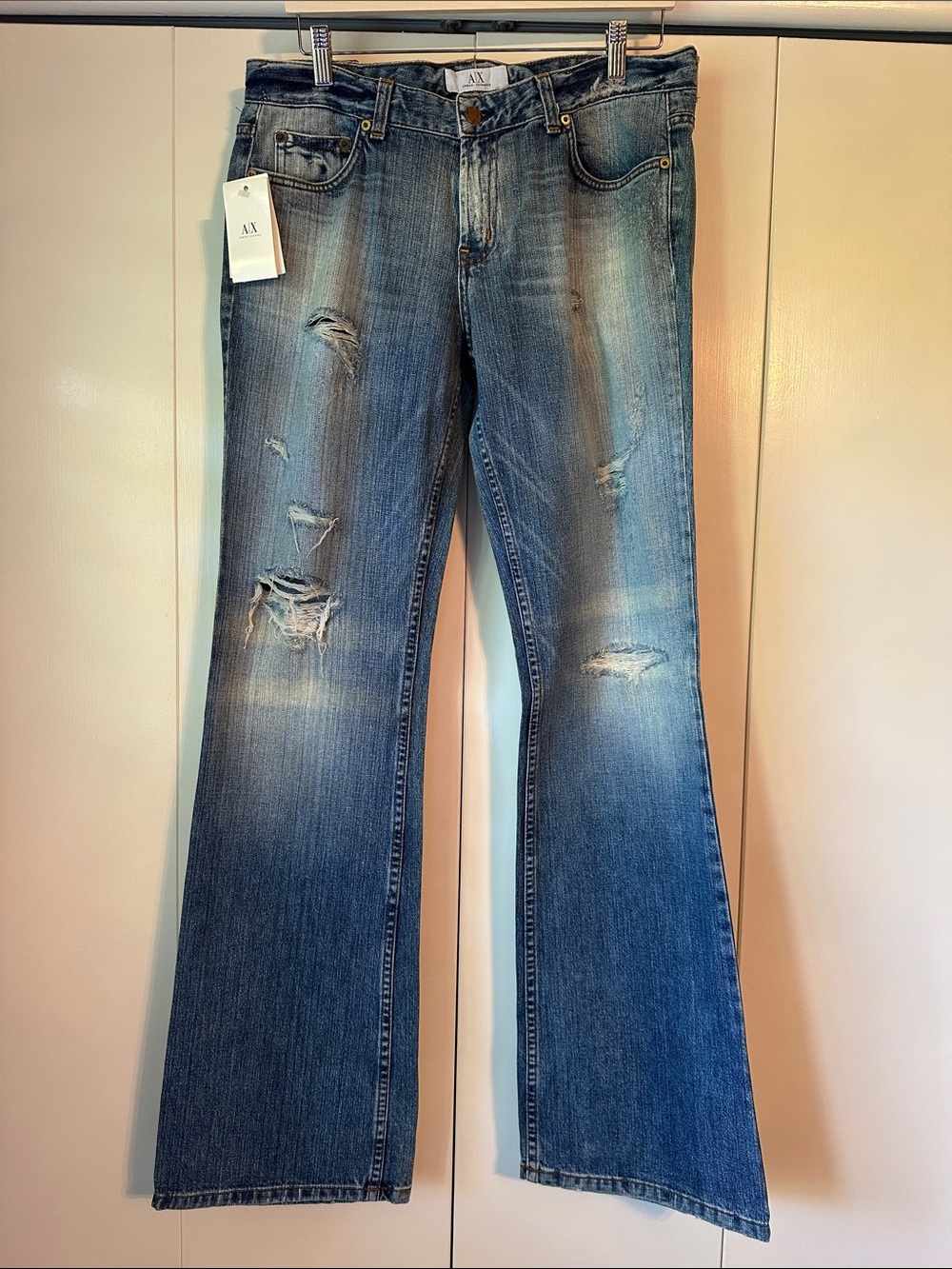 NWT A/X Armani Exchange Women’s  Distressed Bootcut Jeans